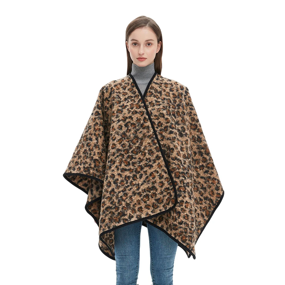 Fashion Soft Comfort Imitate Lamb Wool Cape Outerwear Women Men Autumn Winter Long Poncho Wraps Party Travel Leisure Shawl