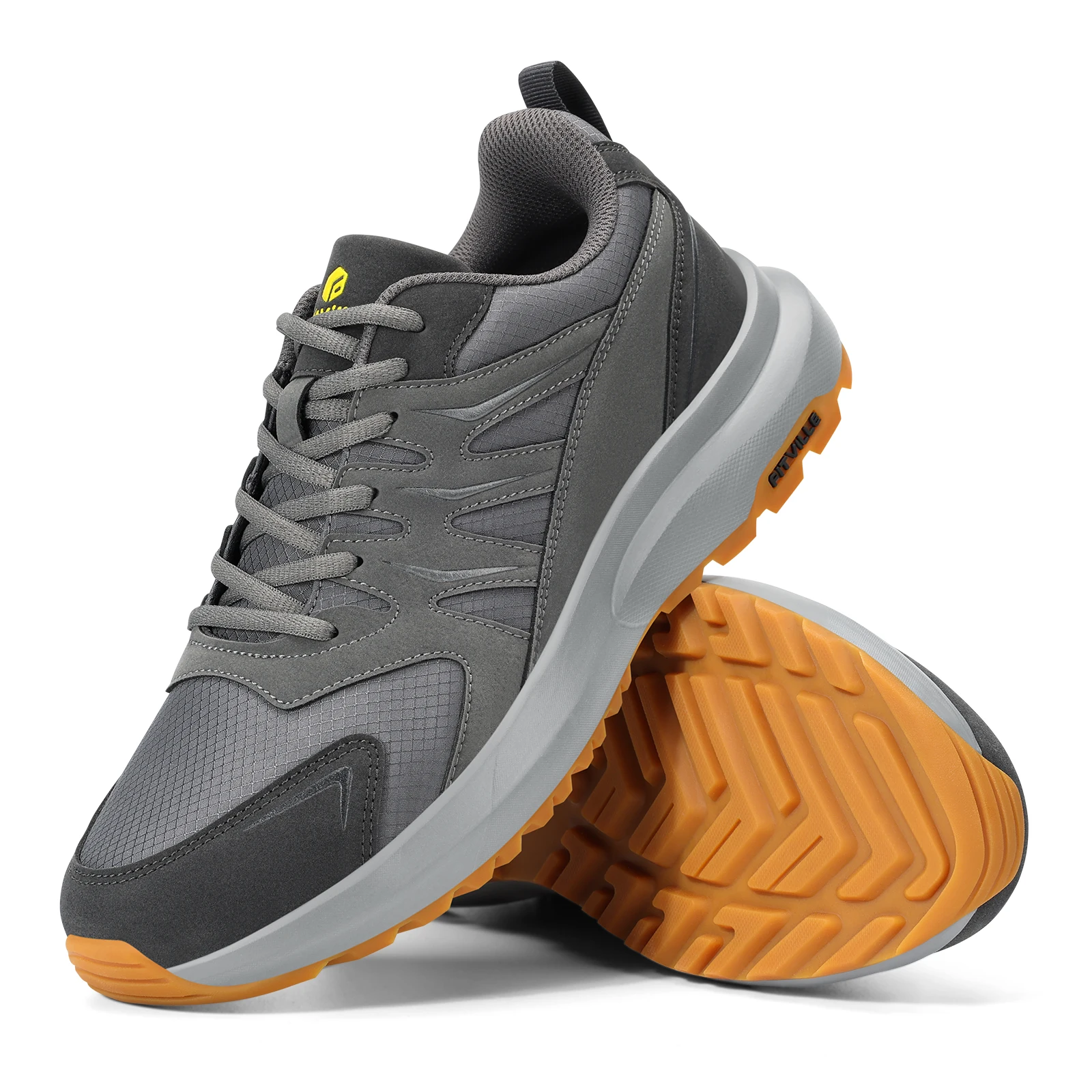 Fittington Outdoor Men's Hiking Shoes Water-Resistant Wide Toe Trail Running Shoes For Men High Rebound Sport Sneakers Non-slip