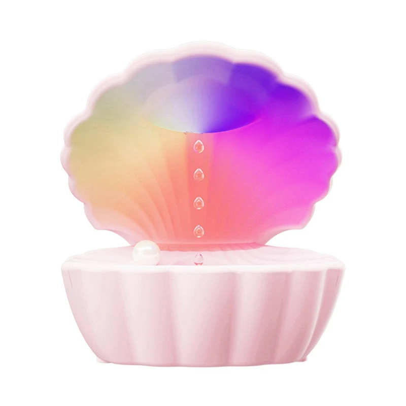 3-In-1 Shell Pearl Night Light With Bluetooth Speaker, RGB Anti-Gravity Humidifier,Water Drop Desktop Decorative Light