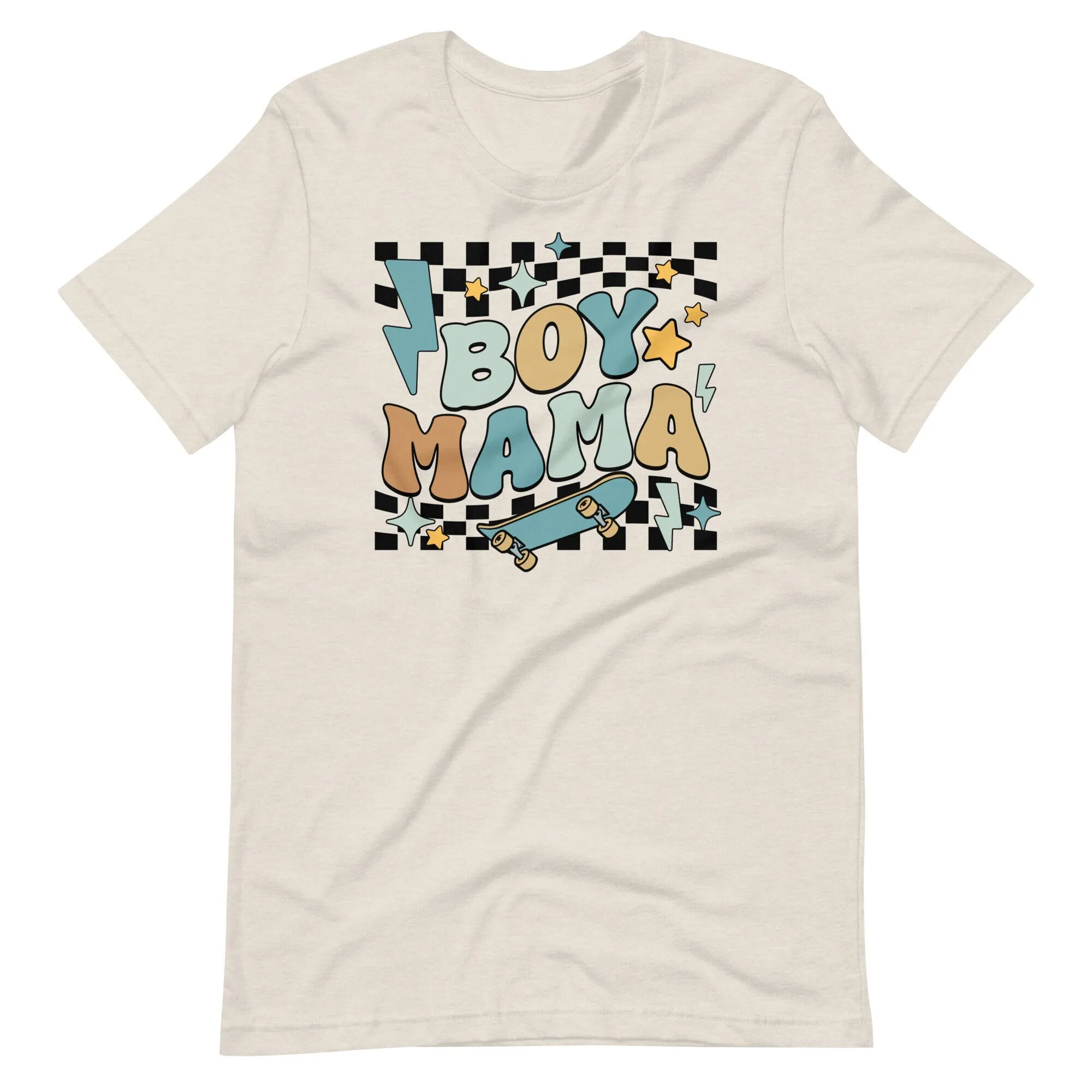 Boy Mama T Shirt Checkered Mod Retro Mom Clothes 70s Groovy and Baby Matching Outfits