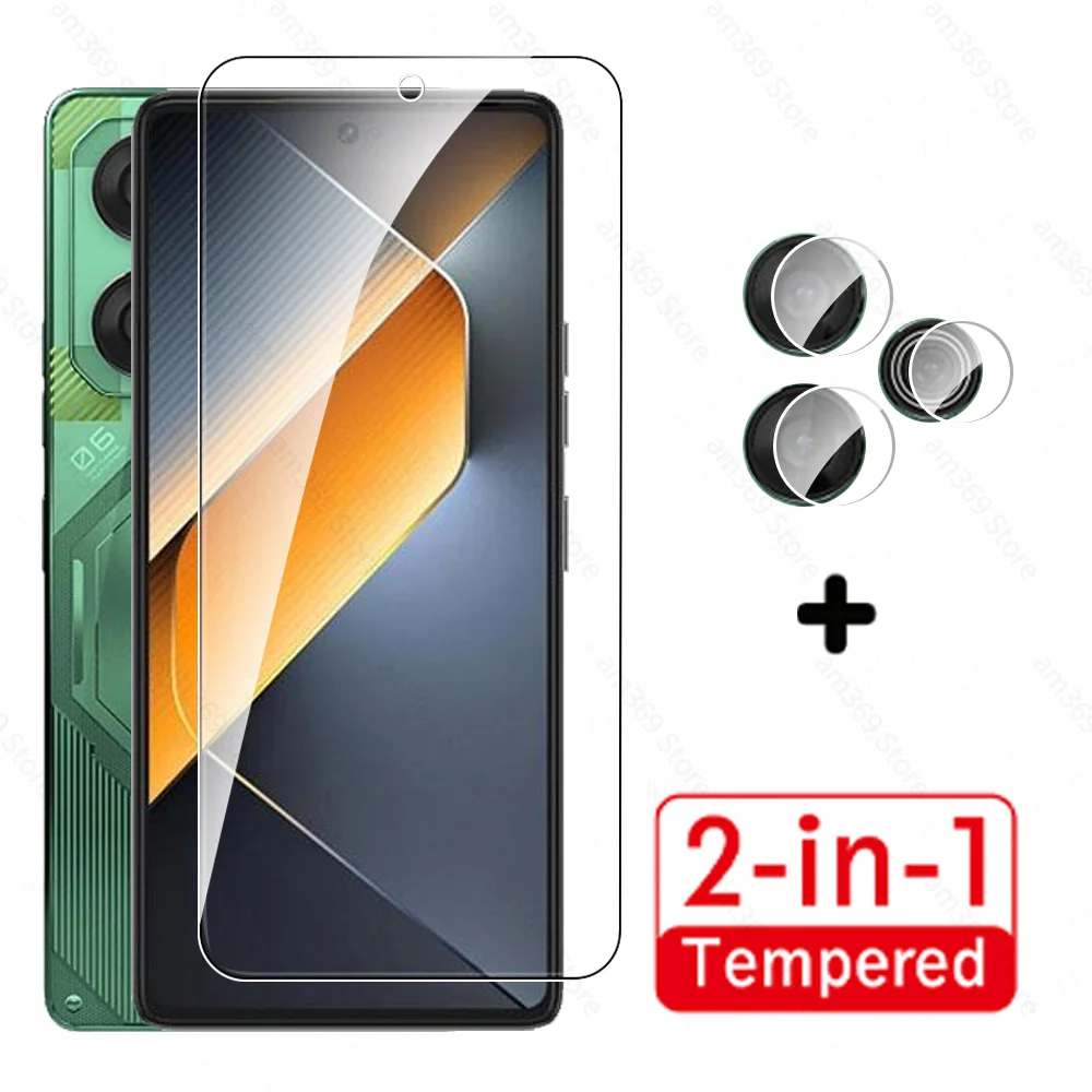 2in1 Tempered Glass For Tecno Pova 6 Pro 5G Camera Screen Protector For Tecno Pova6Pro Pova6 6Pro 2024 6.78inch Protective Film