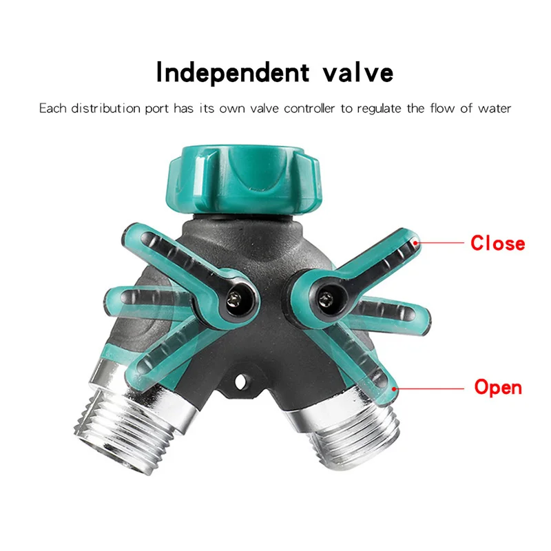 1Pcs Kirsite 3/4 "Y-Shaped Two-way Connector Garden Hose Splitter Water Hose Connectors Agricultural Hose Adapter