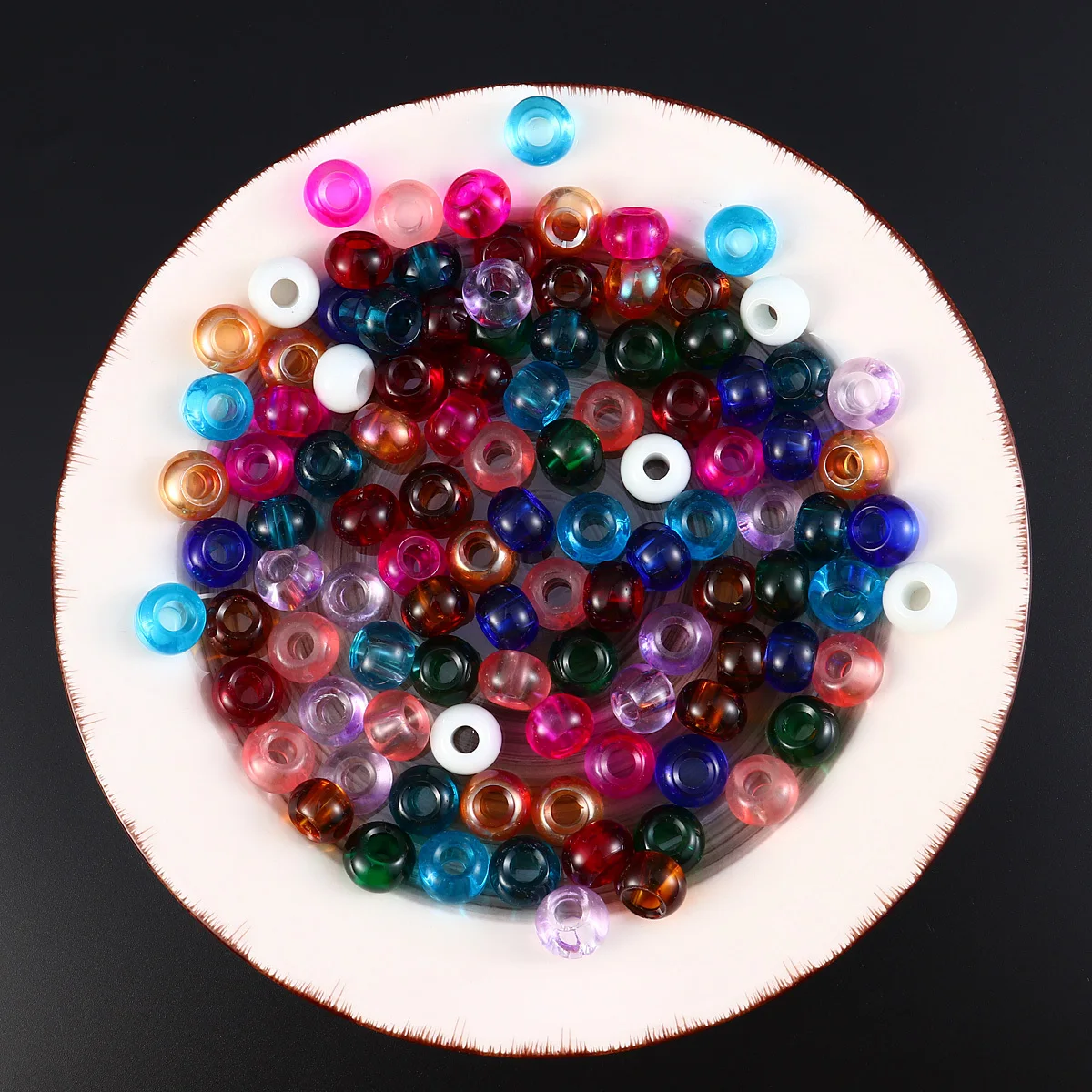 

100Pcs Crystal Glass Beads Mixed Colors Smooth Surface for DIY Jewelry Accessories Beading Kits Round Beads Necklace Craft
