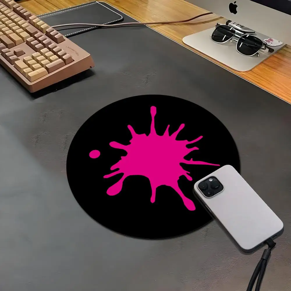 HYBXAXC Splash Ink Art Round Mouse Pad Anti-Slip Rubber Base Desk Mat for Gaming Office Mouse Boy Girl Gift for Play games