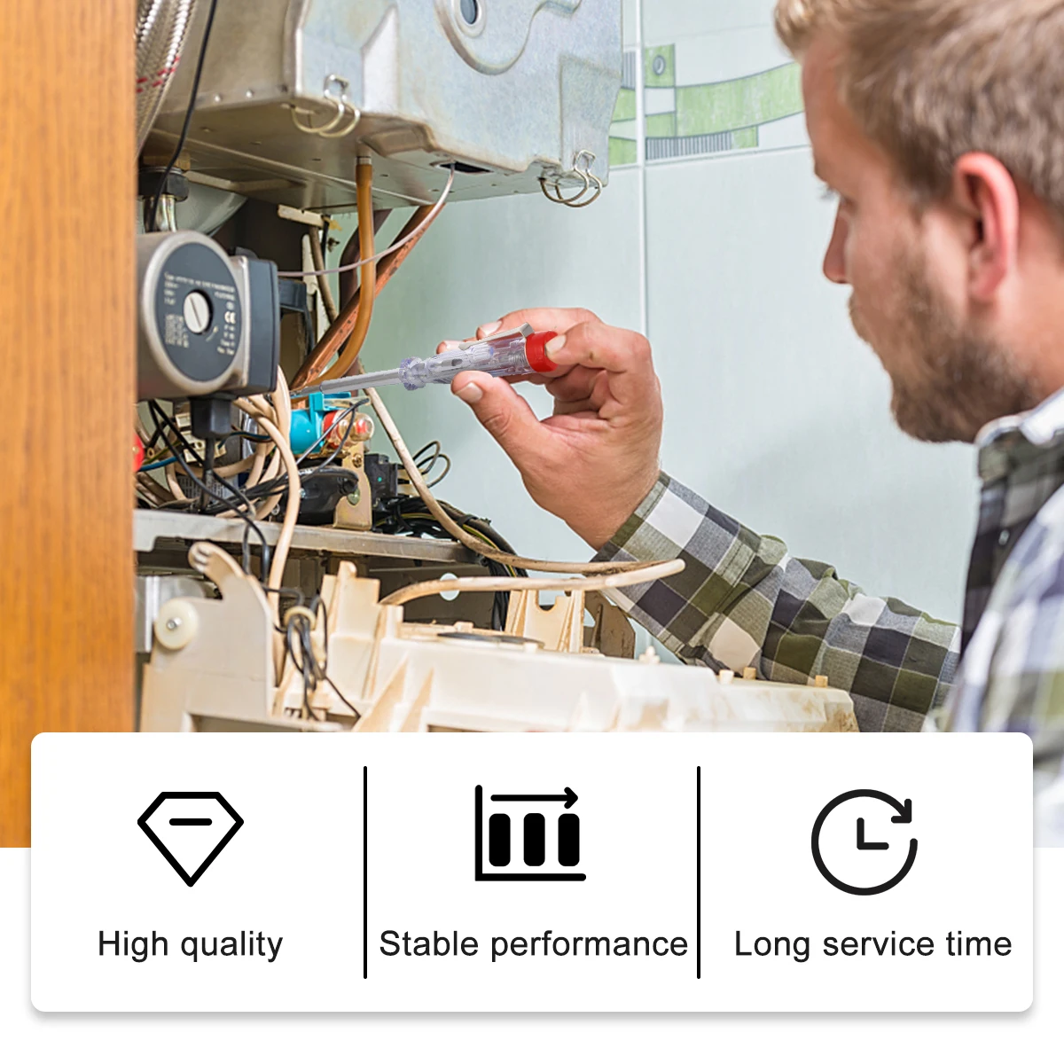 

5Pcs Compact Design Voltage Tester Screwdriver Set Household Electrical Testing for Home Shop Garage Boats Snowmobiles