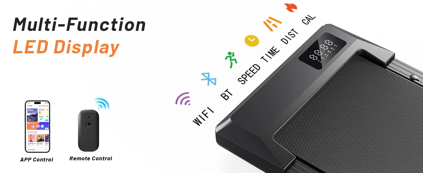 Superun 2 in 1 Portable 90 cm(35.43 in) Belt Under Desk Treadmill Walking Pad Treadmill, 2.2HP Walking Treadmills for Home Black