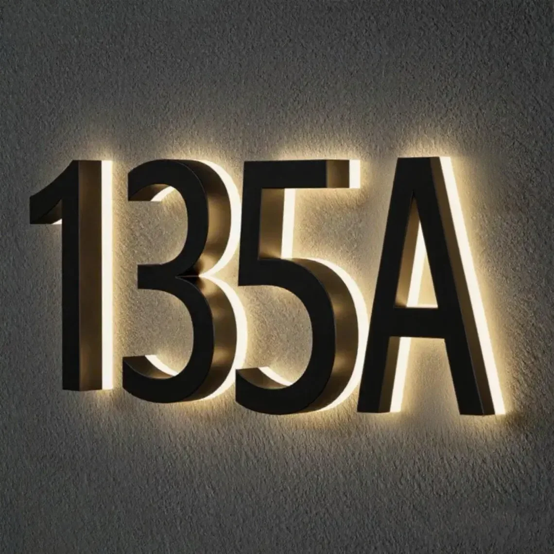

Modern Backlit Stainless Steel House Number LED House Numbers for Contemporary Homes Hotel Room Housewarming Gift