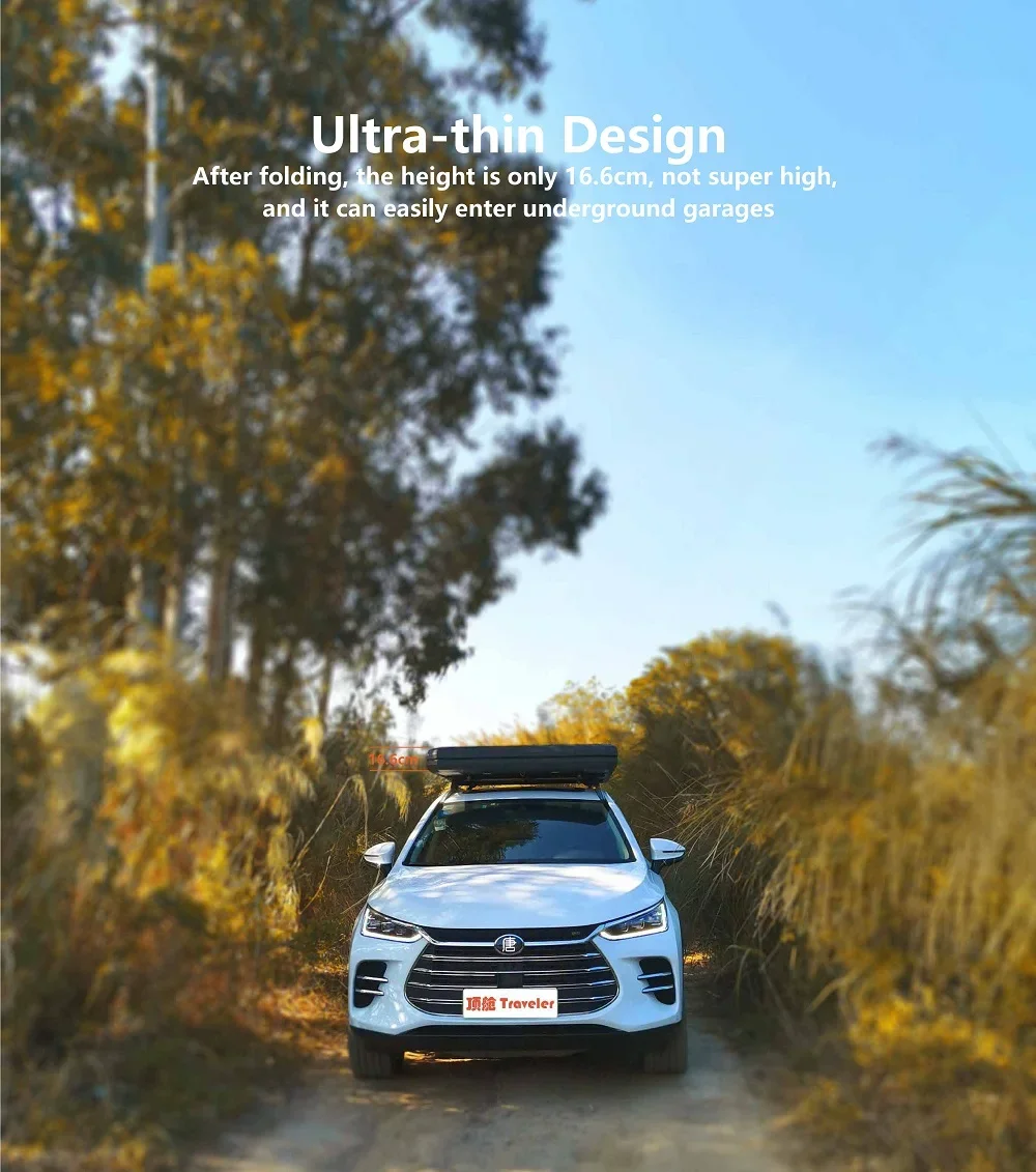 Remolque de Camper pequeño, carcasa dura impermeable personalizada, tienda de techo de coche de aleación de aluminio, tiendas de techo plegables emergentes