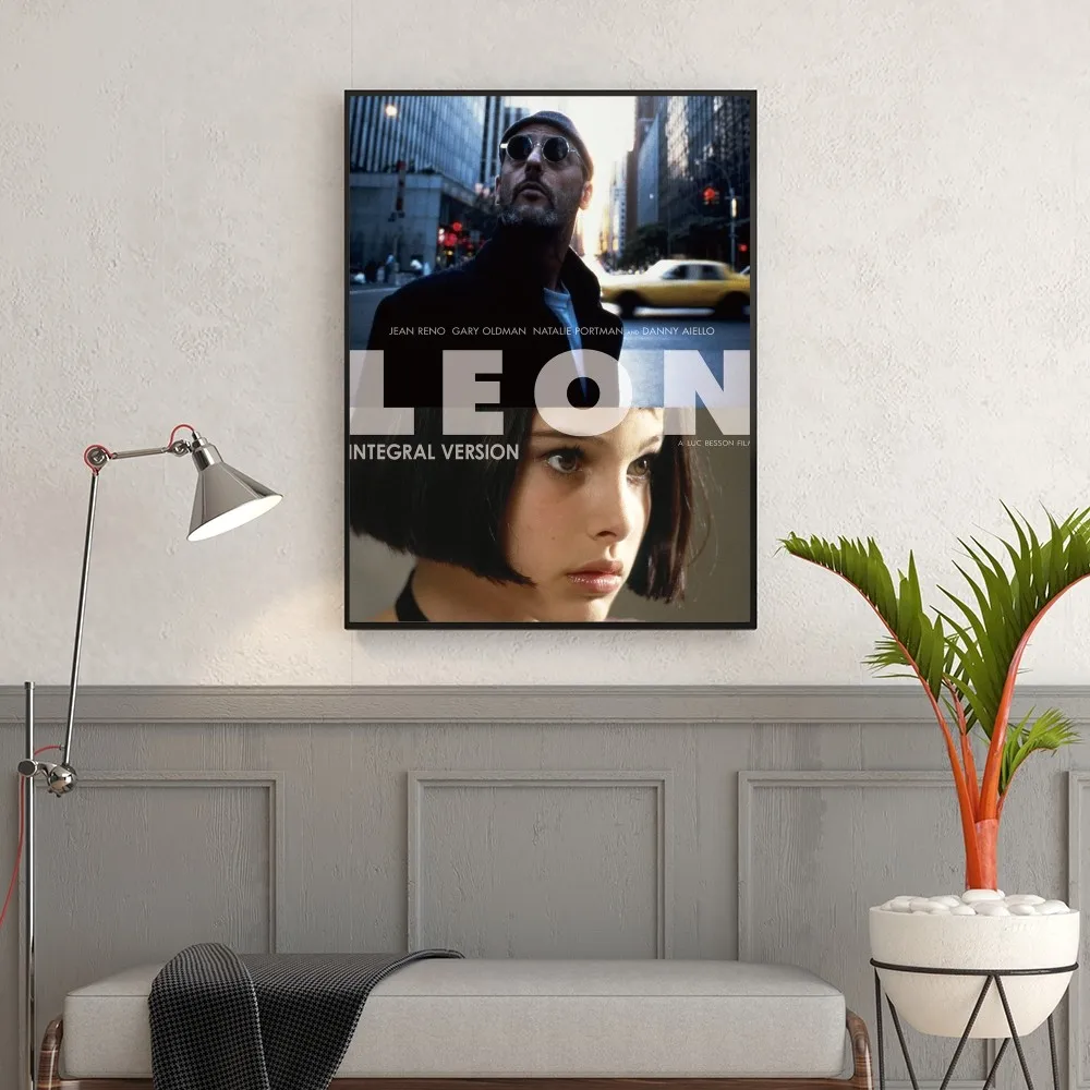 Leon The Professional Poster Self-adhesive Art Poster Retro Kraft Paper Sticker DIY Room Bar Cafe Vintage Decorative Painting