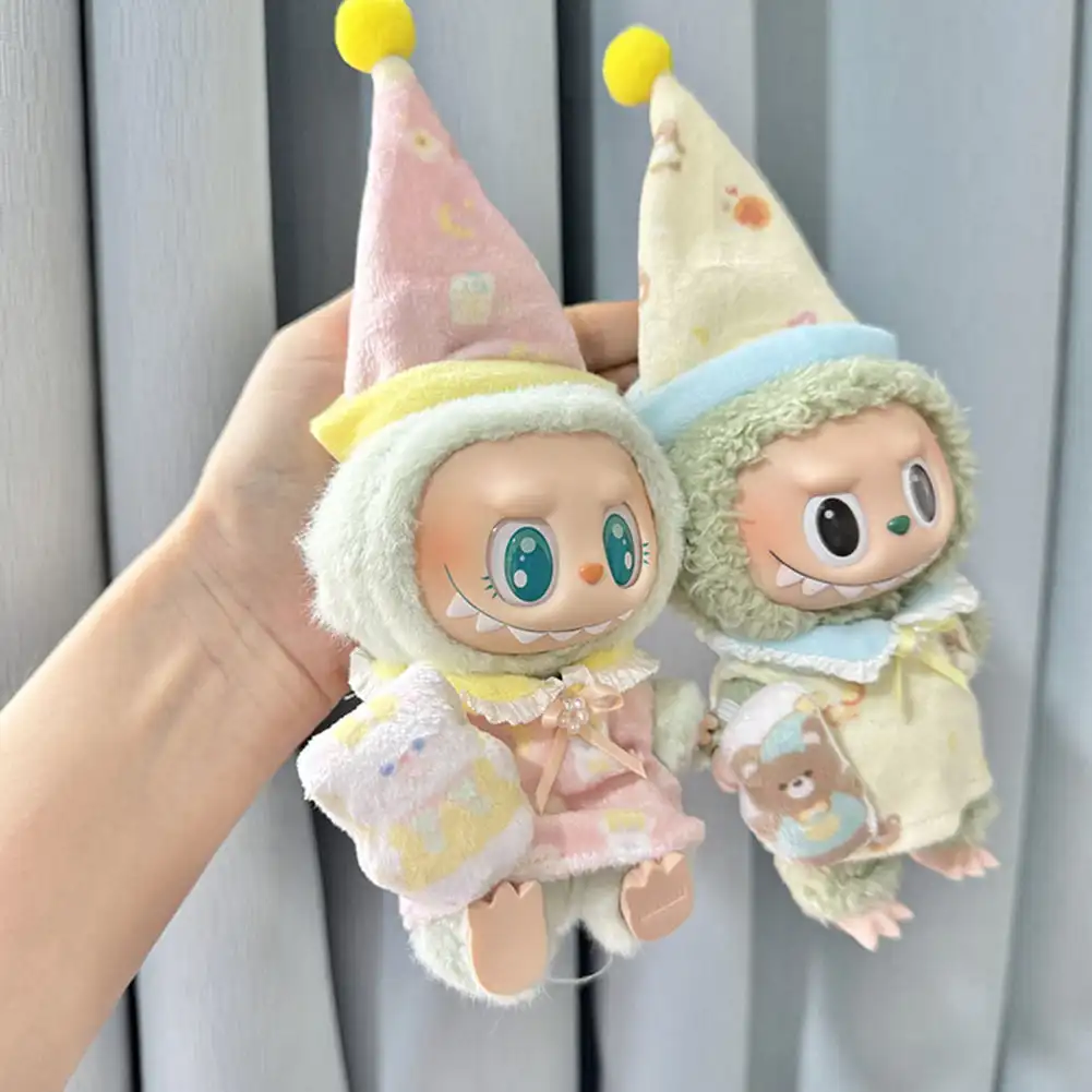 For 17cm Labubu Doll Clothes Fashion Color Match Hoodies Dolls Accessories Cute Decoration outfit