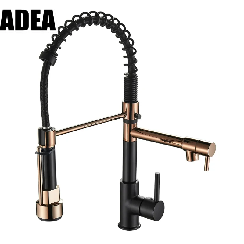 ADEA Kitchen Faucet With Pull Down Sprayer High Arc Single Handle Spring Kitchen Sink Faucet