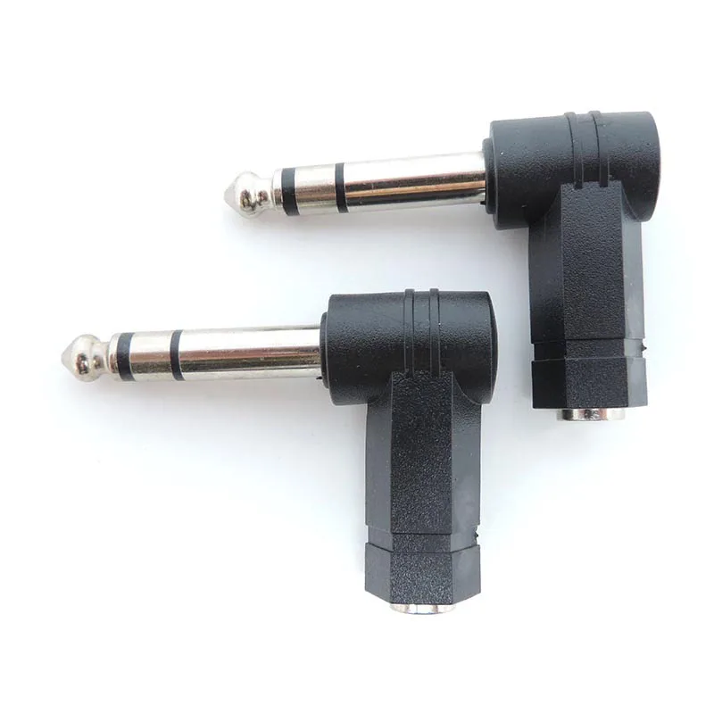 L Type 3.5mm Female Jack to 6.35mm 6.5 Male Jack Right Angled Cable Converter Connector Plug Headphone Sound Adapter U26