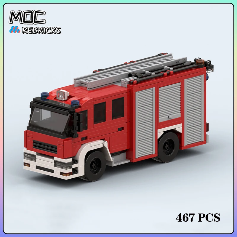 MOC Hot Selling Bricks City Fire Engine Building Block Model Kits DIY Originality Puzzle Assembling Display Toys Christmas Gifts