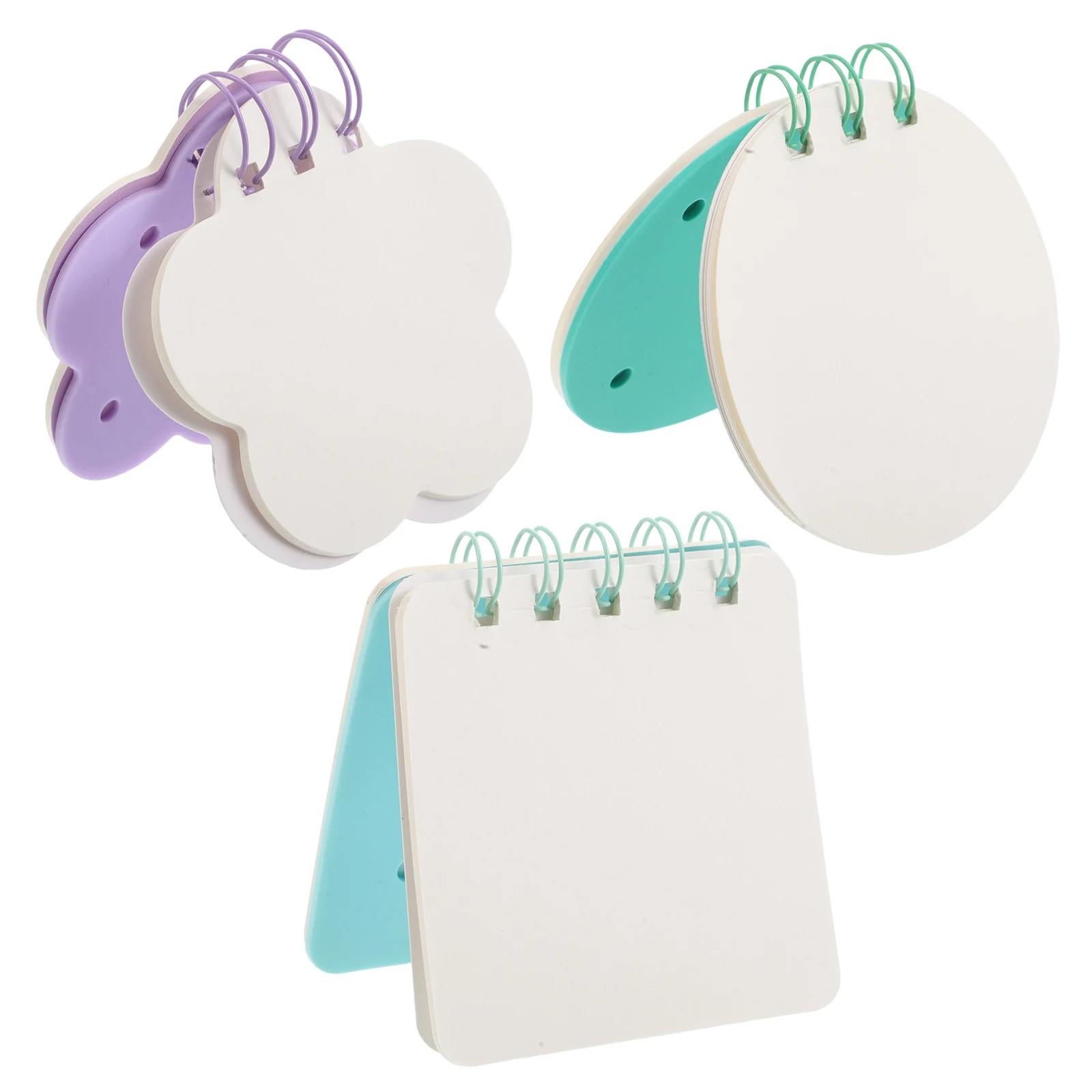 

3pcs Blank Notepad Cute Memo Pad Silica Gel Mini Pocket Size Flower Design Office Supplies Daily Use Small Note Pads