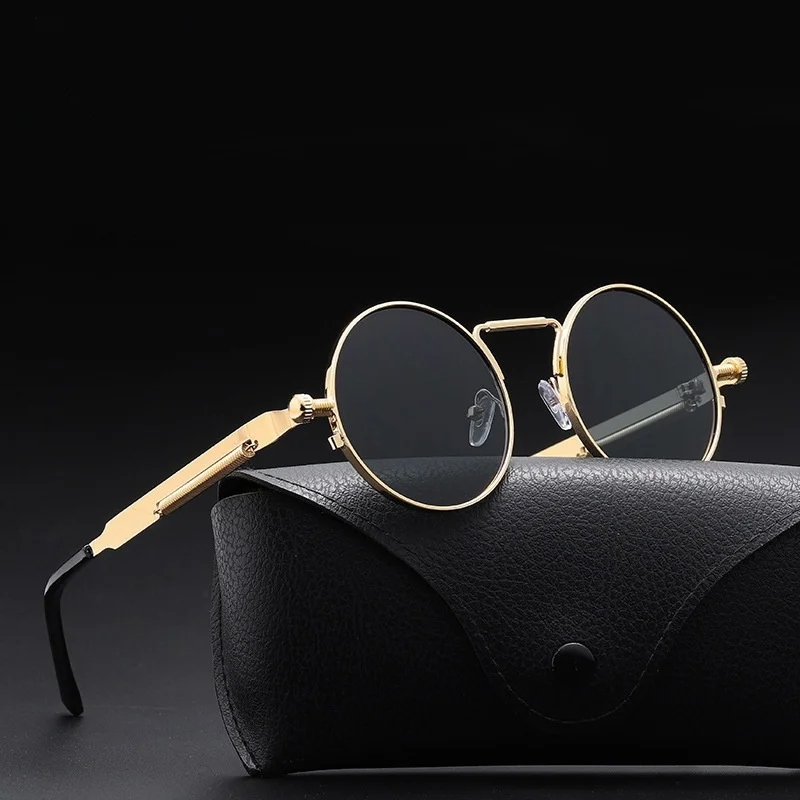 

Metal Steampunk Sunglasses Men Women Fashion Round Glasses Brand Design Vintage Sunglasses High Quality UV400 Eyewear
