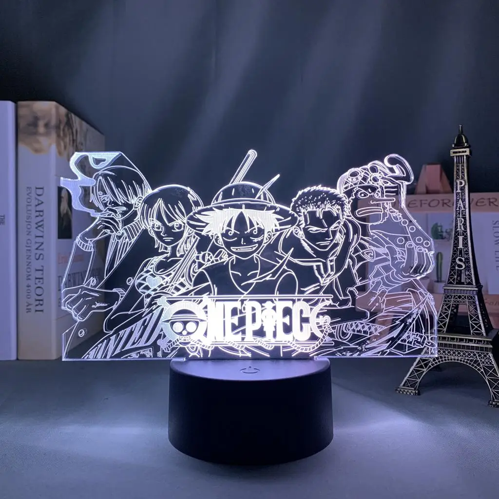 One Piece Led Acrylic Stand Table Action Figures Lamp 3D USB Led Illusion Desk Light Chopper model toys Christmas Gift