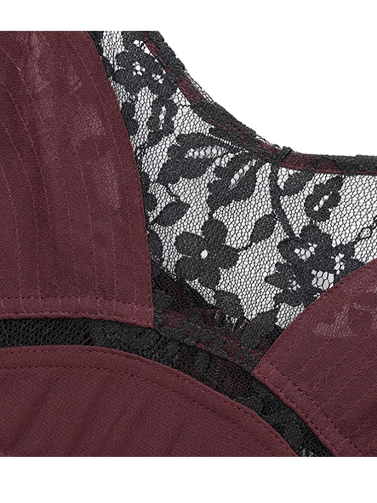 المرأة مثير فستان الرسن 2025 أزياء من الدانتل لصق أكمام عارية الذراعين الرسن فساتين النساء الصيف أنيقة فساتين الحفلات المسائية #6