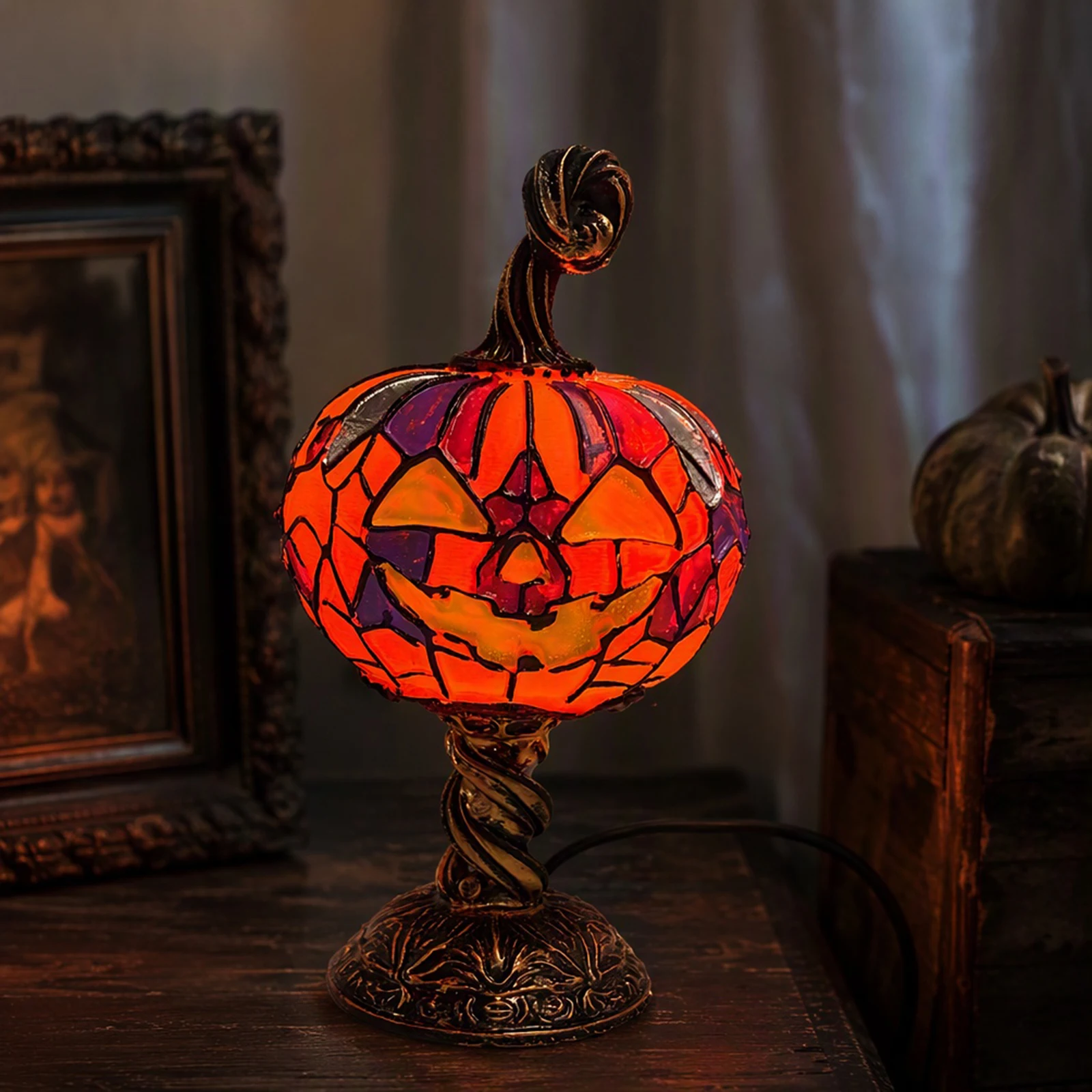 Halloween Night Light Multi-Purpose Halloween Magic Lamp Fade Resist Tabletop Halloween Decor Light for Home Bedroom Living Room