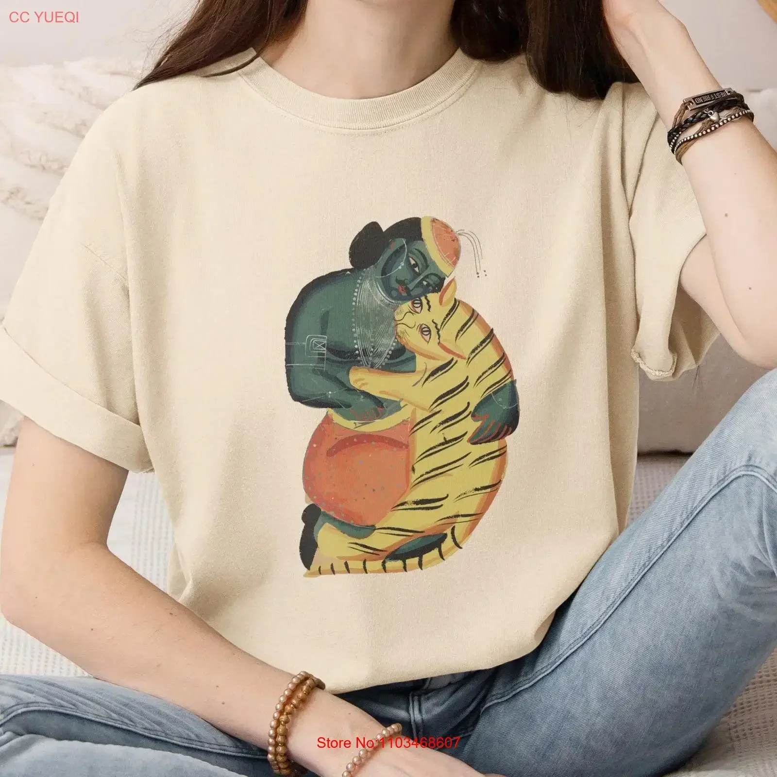 Mente éveil tigre t-shirt méditation spirituelle Yoga Zen bouddhiste pleine conscience sagesse pour les amateurs de sérénité calme Dharma vintage