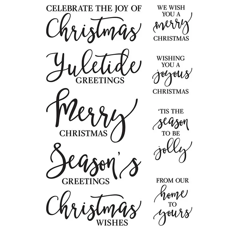 New Merry Christmas English Words Clear Stamps For DIY Craft Making Greeting Card Album Scrapbooking No Metal Cutting Dies