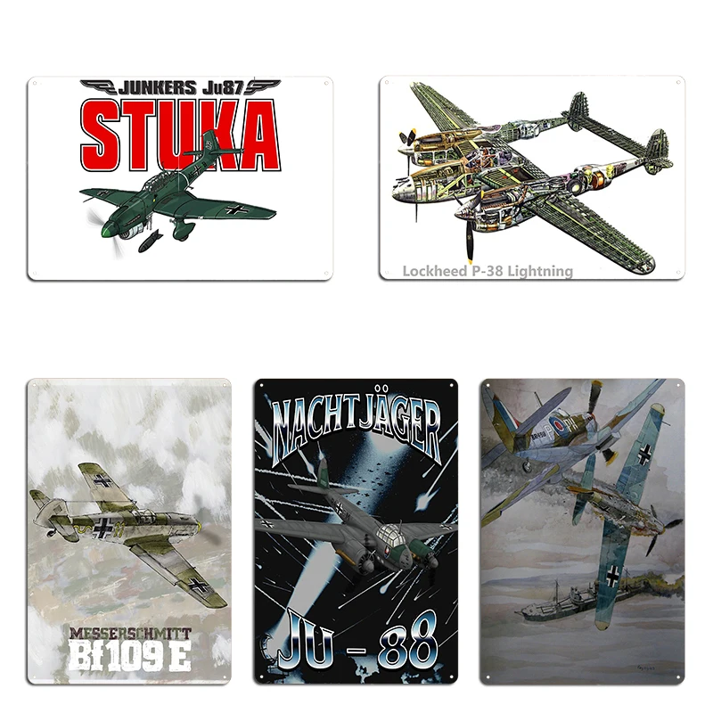 Junkers Ju 87 Stuka Metal Sign Poster Club Bar Classic Club German Bomber Tin Sign Poster