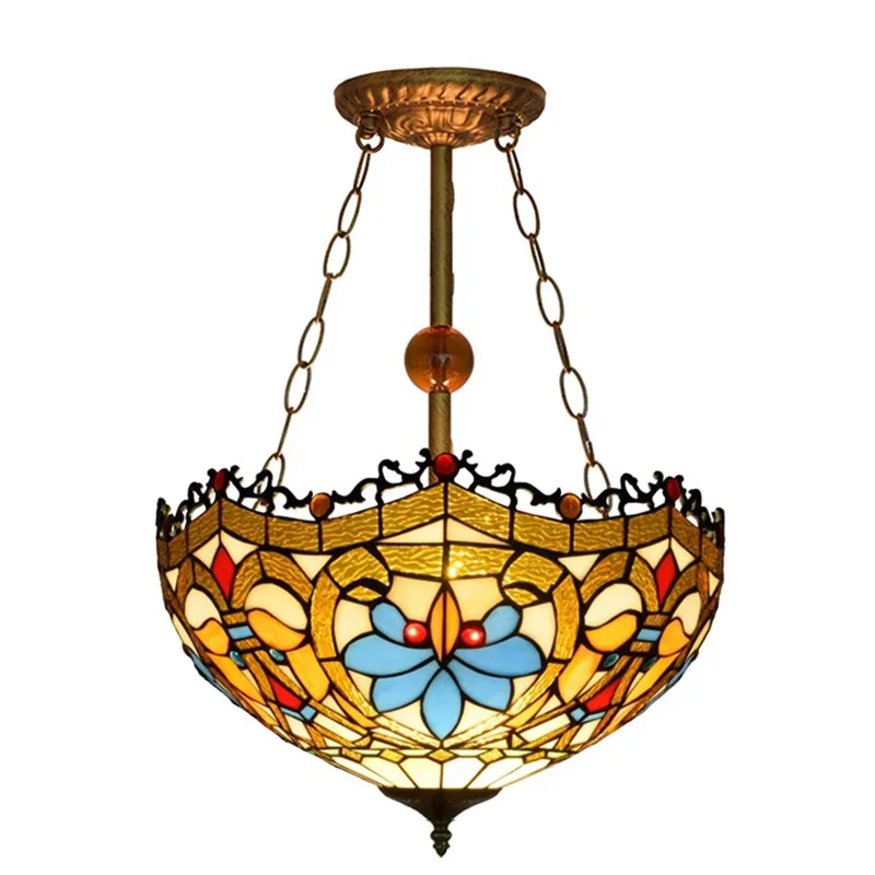 

Baroque Art Tiffany Stained Glass Hotel Living Room Restaurant Bar Corridor European Retro Pendant Lamps