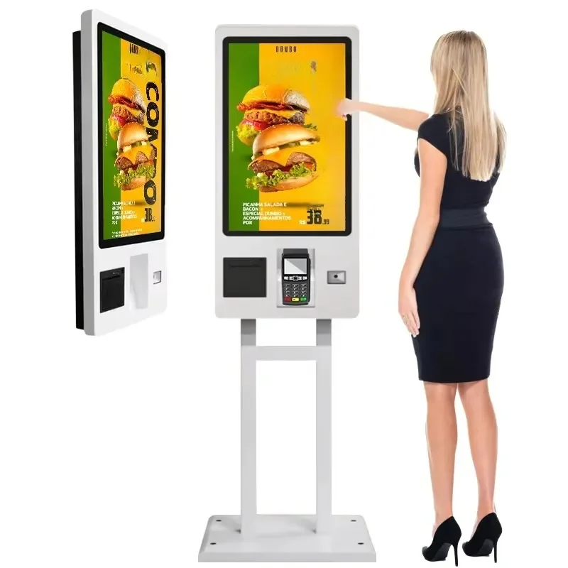 Restaurant 21.5 24 32 Inch Order Touch Screen POS System Self Pay Machine Self Service Order Payment Kiosk