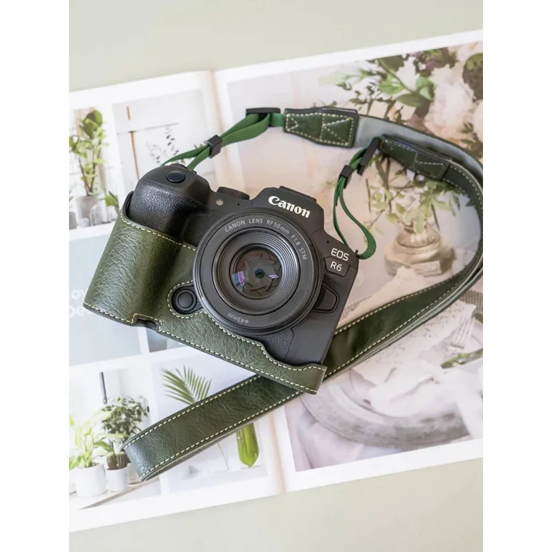 Suitable for Canon EOS R5 Protective Case R6 Camera Cover R6 Mark 2 II Base Camera Bag EOS R7 Leather Case Accessories