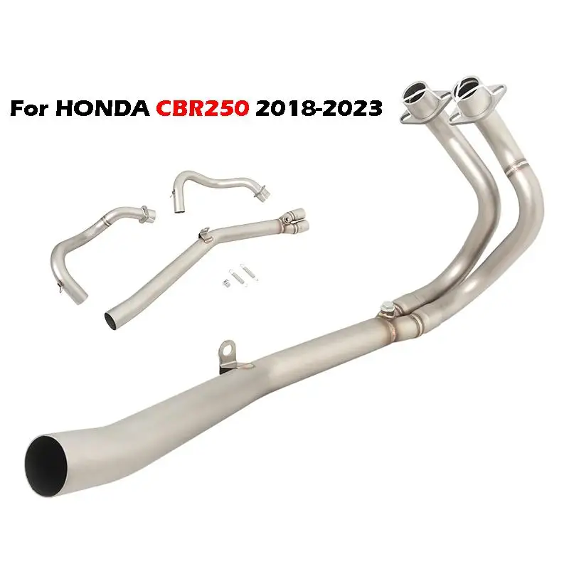 

Motorcycle Exhaust System Header Link Pipe Stainless Steel Slip On Original Mufflers Front Tube For HONDA CBR250 2018-2023
