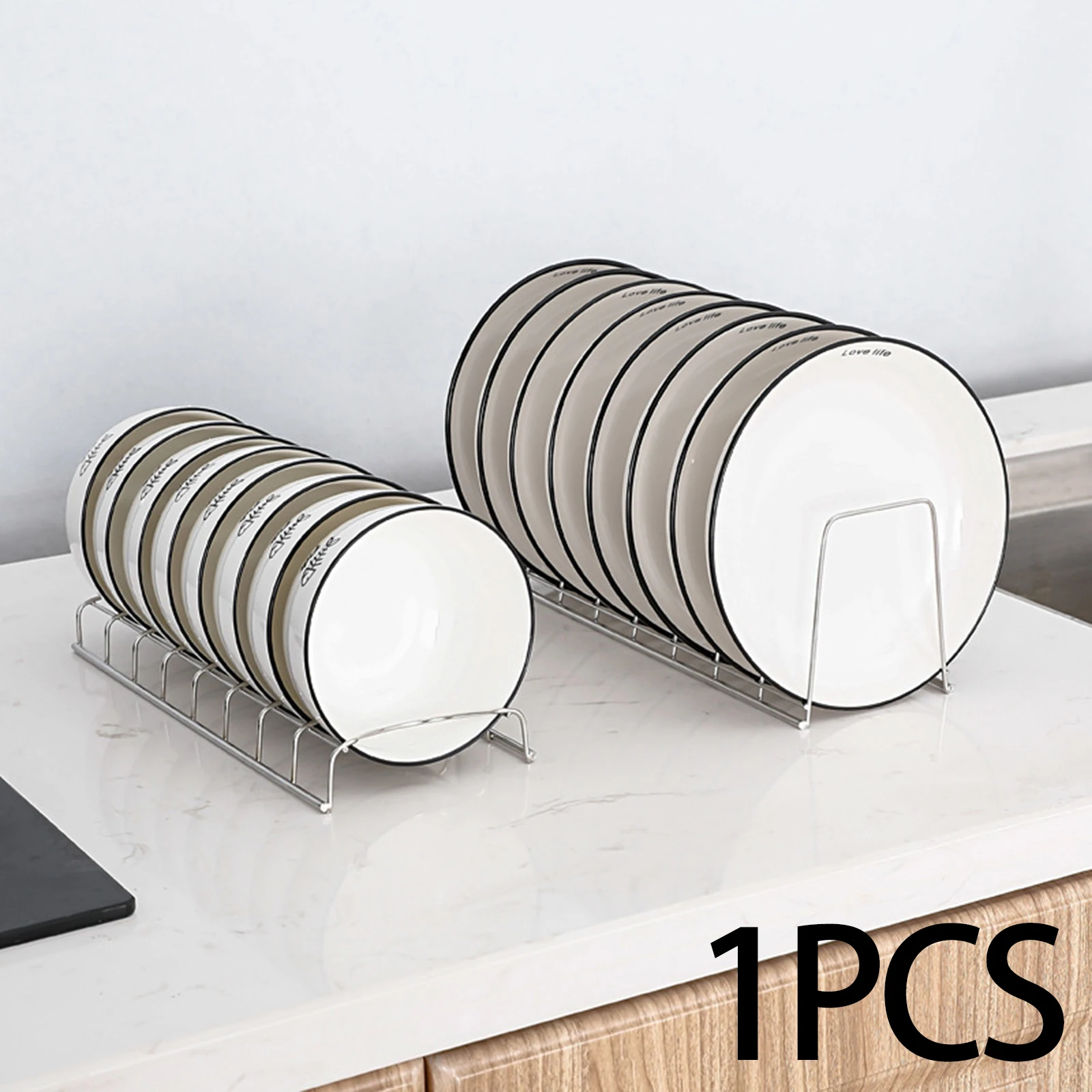 Dish Storage Rack Kitchen Utensils Drainer Rack Rest Plate Organizer for Kitchen Countertop Cabinet Cafe Restaurant Dining Room