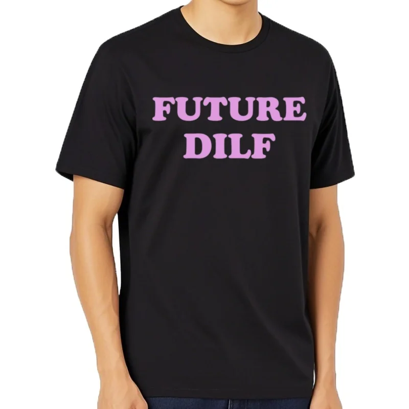 Camisetas Graficas con letters Retro DILF del future divertido، camiseta غير الرسمي a la moda para hombres y mujeres، cam