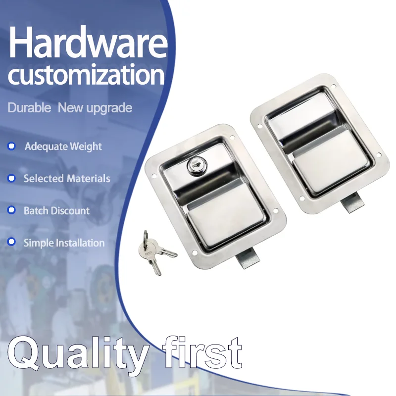 High-Quality Truck Accessories 304 Stainless Steel Square Locks Ideal for RVs Trailers and Container Doors