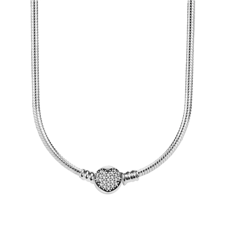 Bild 5: 2025 Trendige Mode 45-60CM Silberne Schlangenkette Halskette Anhänger Geeignet für Original-Perlenschmuck DIY Schmuck Geschenke