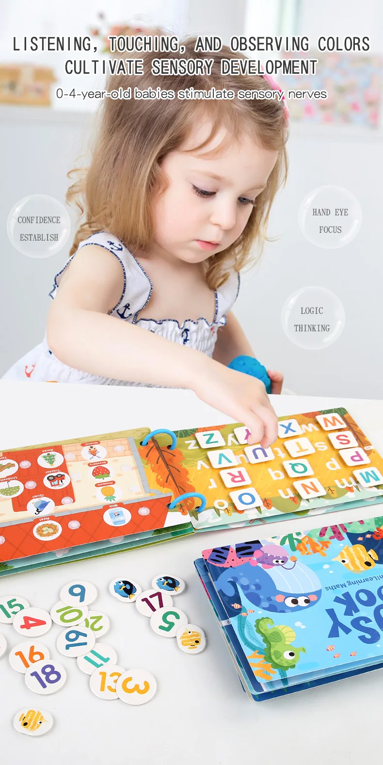 Montessori Baby Beschäftigt Buch Mein Erstes Ruhiges Buch Paste Frühes Lernen Bildung Spielzeug Kinder Passende Spiel Spielzeug für Kinder 1 2 3 jahre – Detail 4