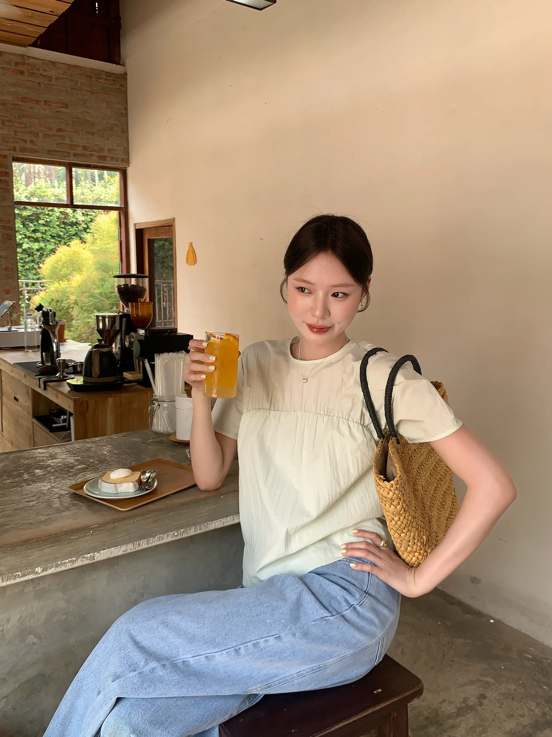 

Простая хлопковая блузка с круглым вырезом, короткими рукавами и завязками на плечах, с крупным цветочным принтом, летняя, повседневная, свободного кроя, женская