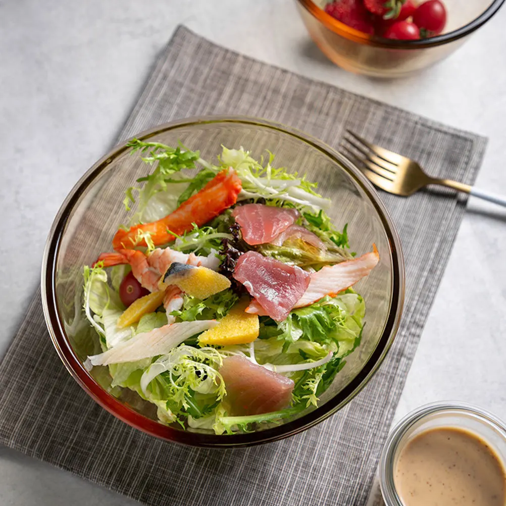 

Heat-Resistant Glass Bowl Kitchenware Salad Multipurpose Food Storage High Class Material for Microwave Refrigerator