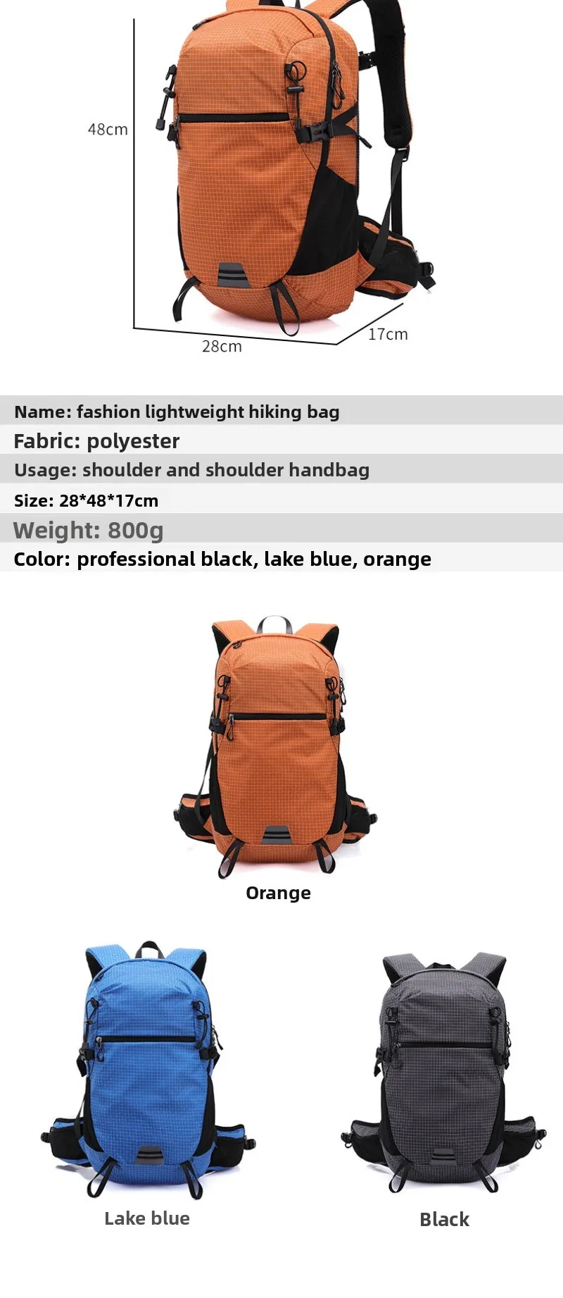 Mountaineering Package Men's and Women's Outdoor Hiking High Capacity Mountaineering Light Travel Commuter Nylon (36-55)