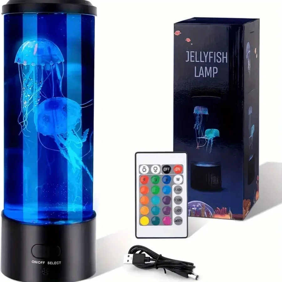 Novelty Design Jellyfish Light Relax Mood Lamp RGB Holiday Lighting Lamp  Gift Desktop Night Light