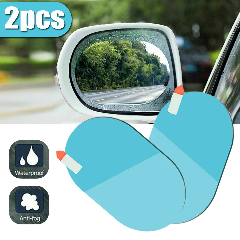 

2Pcs Blue Oval Car Anti Fog Rainproof Car Rearview Mirror Protective Film 10x14.5cm Protector Film Auto Accessories Universal