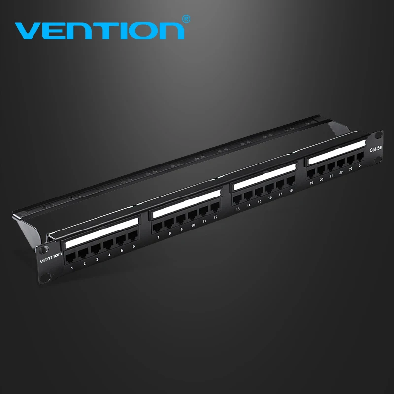 

Vention New 19in 1U Rack 24 Port CAT6A Patch Panel RJ45 Network Cable Adapter Keystone Jack Ethernet Distribution Frame CAT5 hot