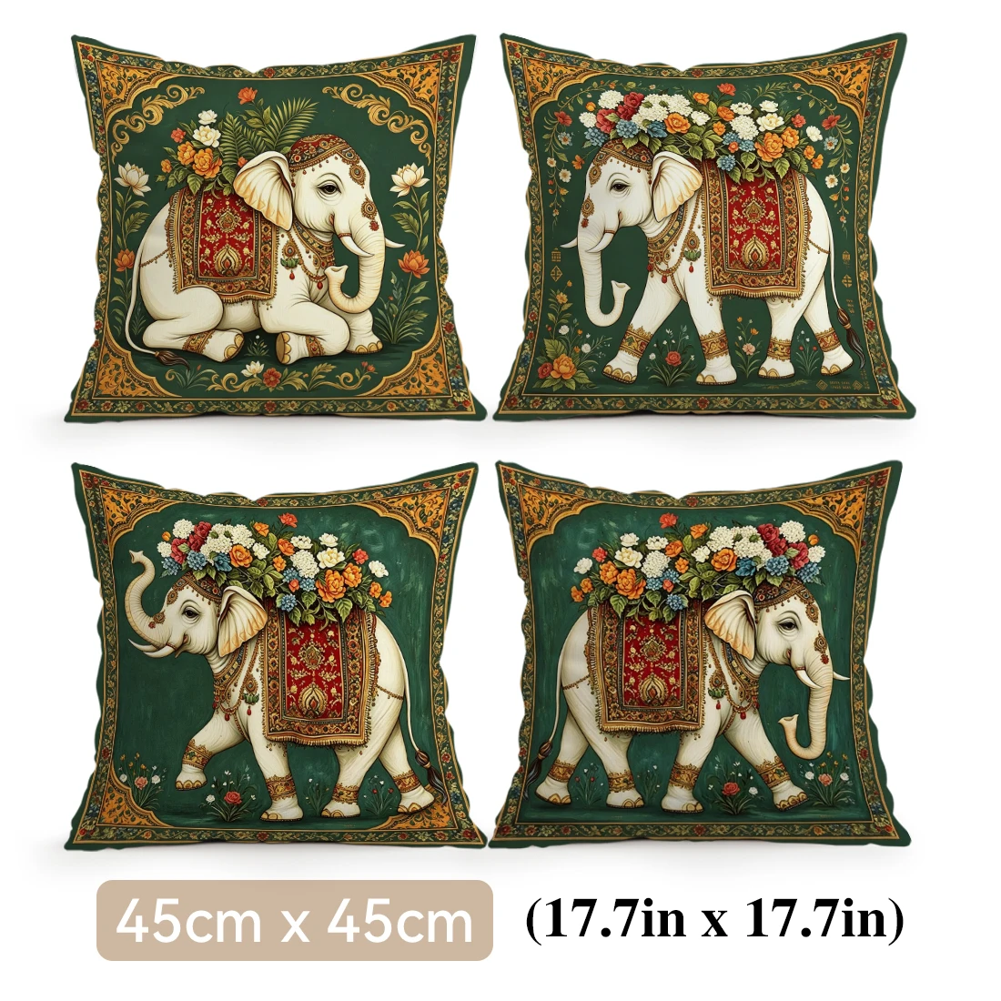 Elephant Pillowcase Printed Polyester 40/45/50cm Throw Pillowcover Decorative Sofa Cushion Pillowslip Home Decor