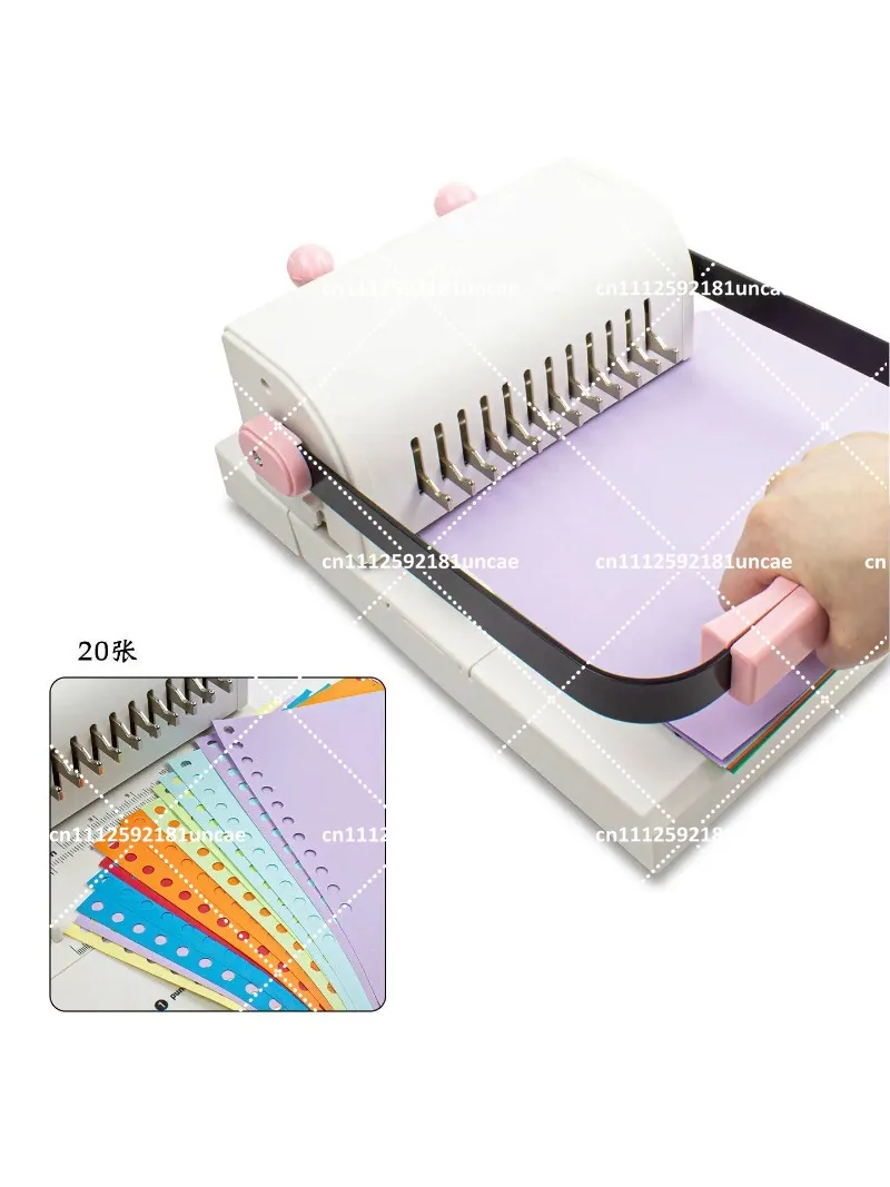 Manual Double Loop Coil Binding Machine, Adjustable Rotatable Disengageable Punch for Documents Reports