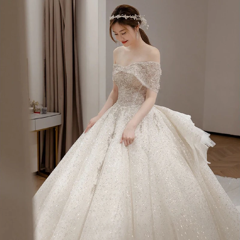 Robe de Mariée Française de Luxe en Dentelle, Vêtement à Grande Traîne ou au Sol, sur Mesure, Grande Taille, Nouvelle Collection