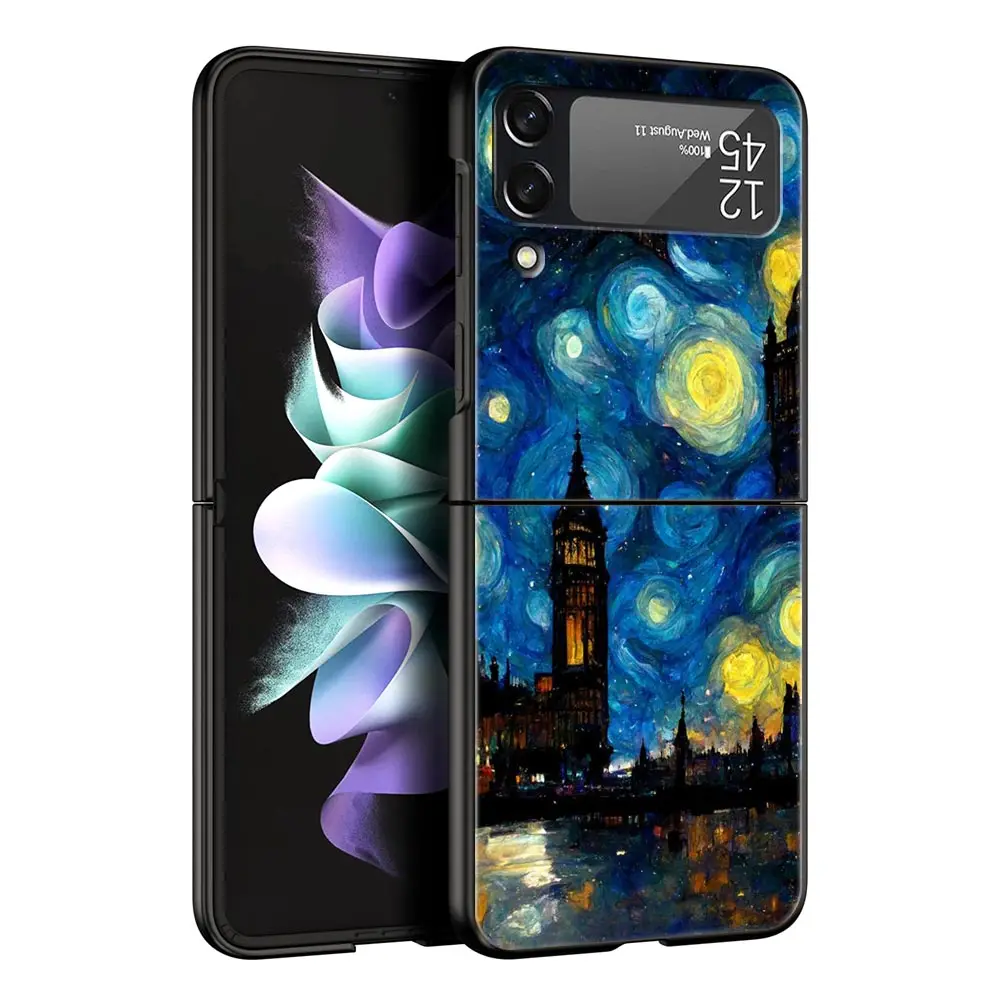 Coque de téléphone portable pliable Starry Night Van Gogh, coque rigide PC, Samsung Z Flip 3, 4, 5