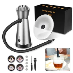 Smart Electric Smoker Machine for Cocktail Drink Portable Smoke Infuser Gun with Drinking Lid 4 Kinds of Wood Chips