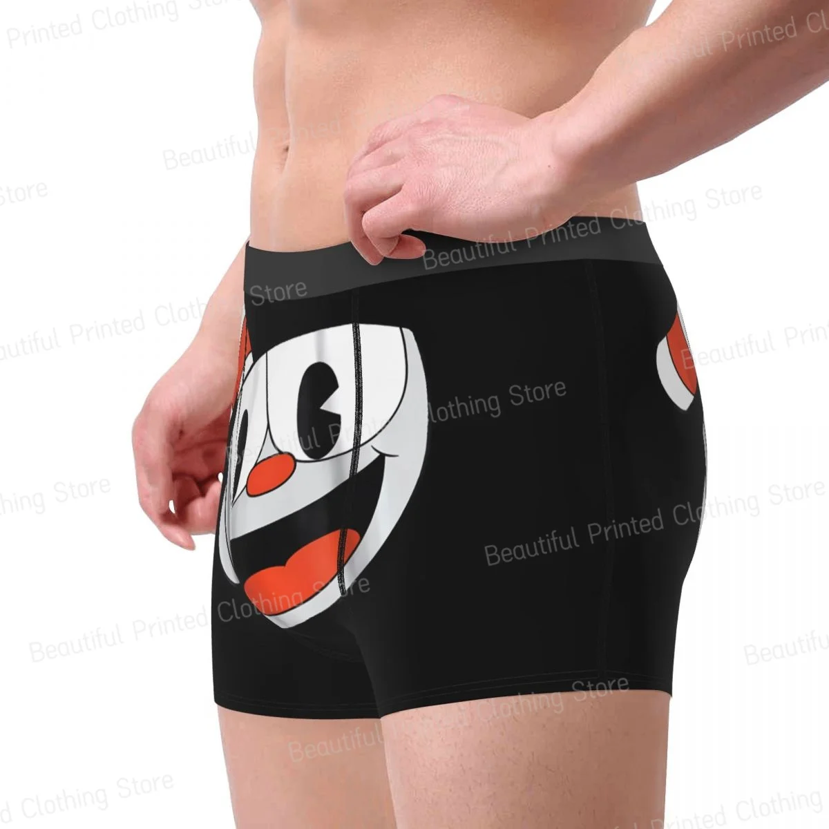 Cuphead Big Smiling Face Video Game Graphic Men Boxer Briefs Highly Breathable Underpants High Quality Print Shorts