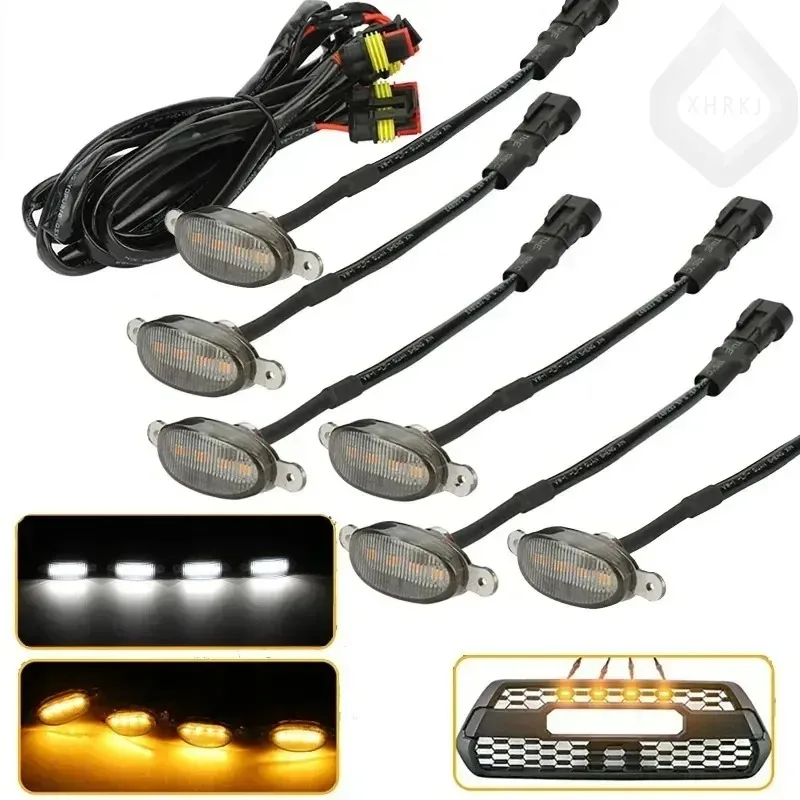 

Янтарно-белый 4LED Eagle Eye передняя решетка для багажника внедорожного внедорожника, универсальный подходит для автомобиля Ford Toyota, новые фары