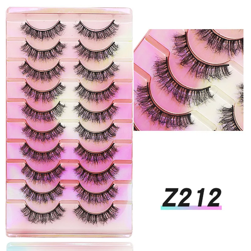 

100 Pairs Multipack 3D Soft Mink Hair False Eyelashes Handmade Wispy Fluffy Long Lashes Natural Eye Makeup Tools Faux