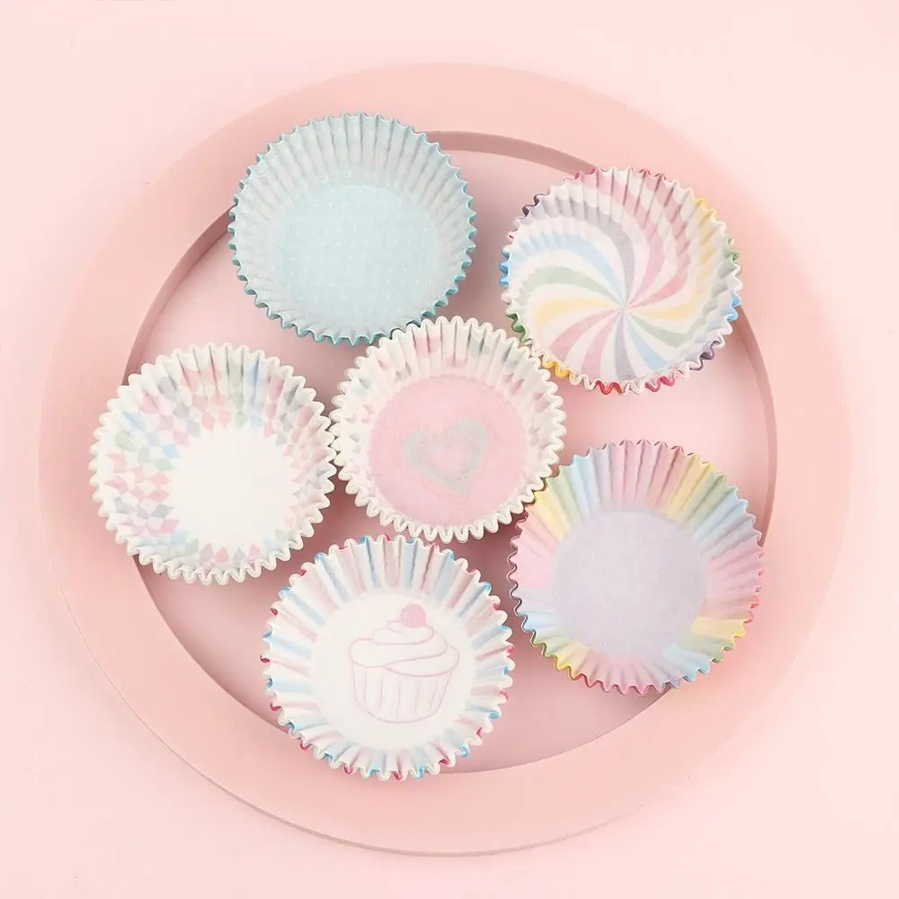 100pcs Colorful Cupcake Liners Nonstick Molds Greaseproof Paper Cupcake Wrappers Standard Size Food Grade Muffin Liners