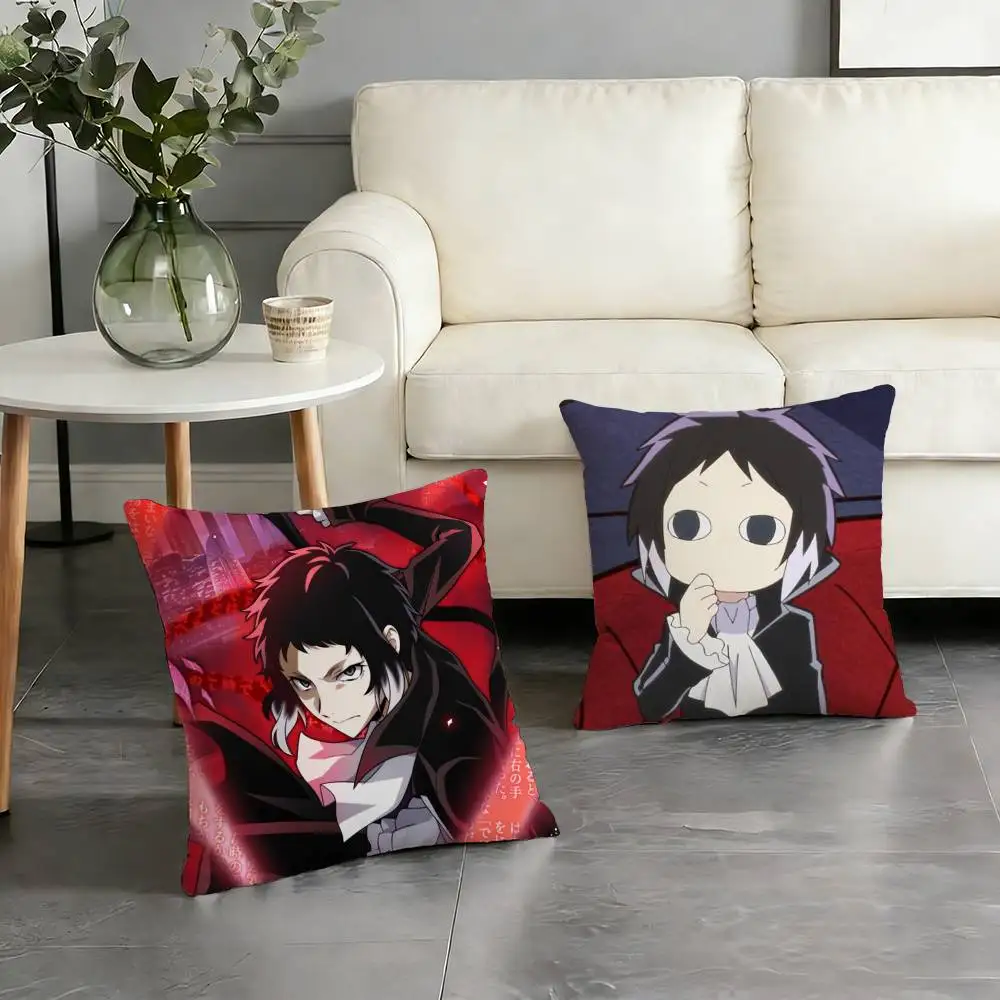 R-Ryunosuke Akutagawa B-Bungo Stray Pillow Case for Sofa Living Room Home office Decor Protective Cover